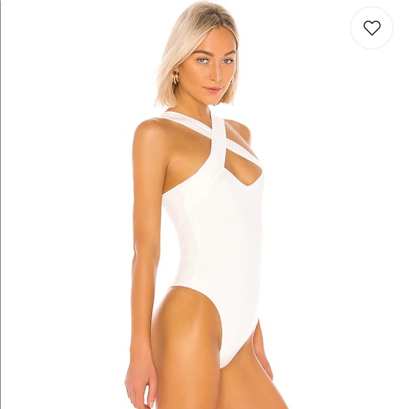 Superdown Gene Cross Front Bodysuit in White - Picture 3 of 13